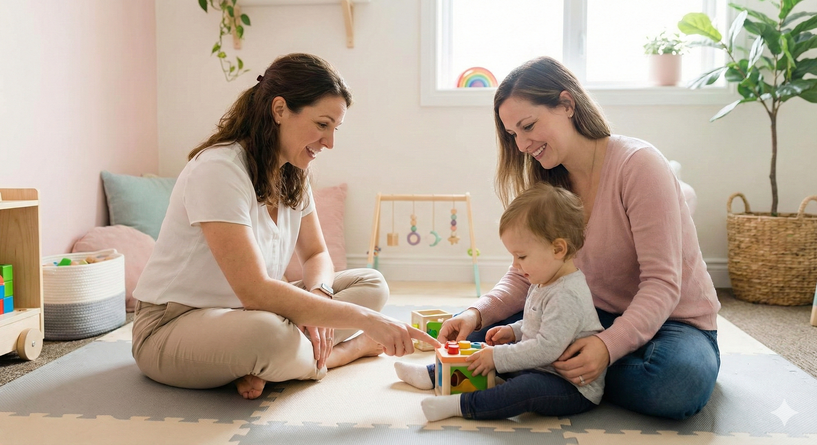 Mãe sendo acolhida na clínica